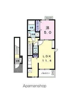 ホワイトリリー浜野【2階】の間取り