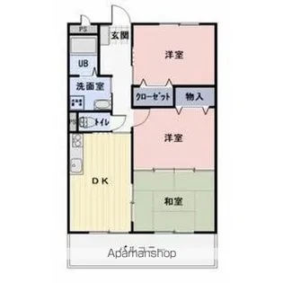 ワイエスハイツ西【2階】の間取り