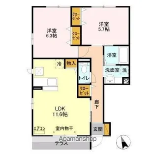 ボナール酒井根 I号棟【1階】の間取り