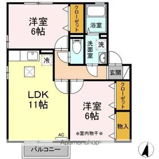 オリゾン B【1階】の間取り