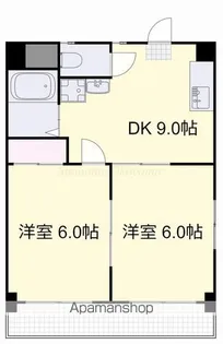 スカイハイツ富第2【2階】の間取り