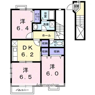 ボヌール・ペイザージュ【2階】の間取り
