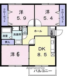 ニューエルディム裕Ⅱ【3階】の間取り
