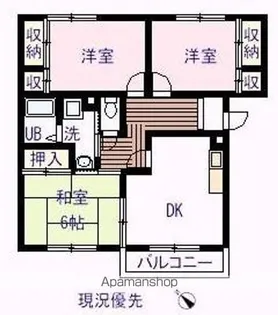 ニューエルディム増成【201号室】の間取り