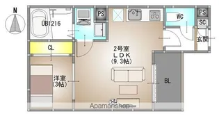 REGALEST RAY 仮称)北方3【102号室号室】の間取り