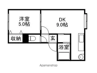 ケーズガーデン平岸【205号室】の間取り