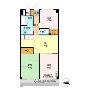 グランシャリオ大宮【1階】の間取り