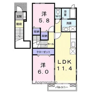 SEASIDE 波多見 A【2階】の間取り