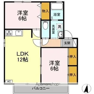 ハイカムール米山 A【2階】の間取り