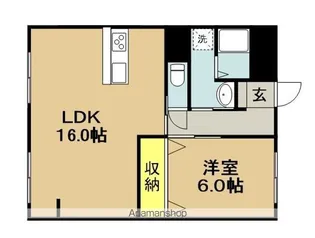雁ヶ音コーポ【4階】の間取り