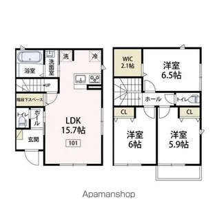 レスペデーザ茅ヶ崎【101号室号室】の間取り