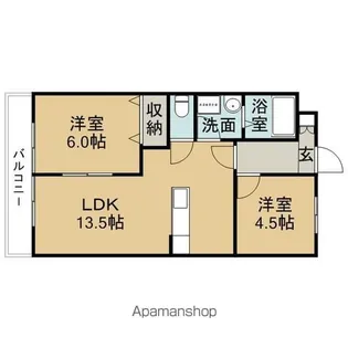 2LDKの間取り画像