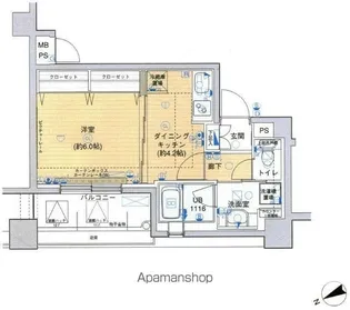 メインステージ上野【803号室号室】の間取り