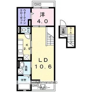 クレメントウエストクルメ【405号室】の間取り