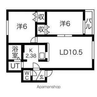 ウィスタリアI【202号室】の間取り