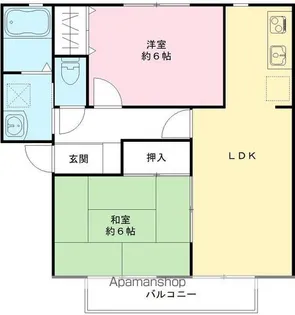 2LDKの間取り画像