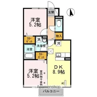 セジュール笹谷Ⅱ【1階】の間取り