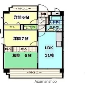 グランデージ竹越【3階】の間取り