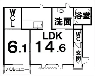 TOWN東2南3【101号室】の間取り