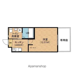 クレストコート 彦富【101号室】の間取り