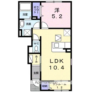 エスパス コンフォルト【1階】の間取り