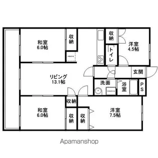シャトレ博多南【4階】の間取り