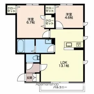 SERENOC【101号室】の間取り