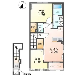 (仮)千駄塚アパートA【2階】の間取り