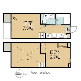 LUNA【202号室】の間取り