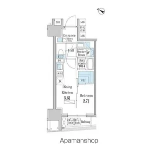 デュオフラッツ日本橋水天宮【9階】の間取り