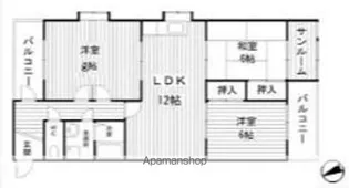 メゾンやすむろⅡ【4階】の間取り