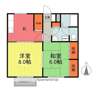 福島県福島市南沢又字下台【アパート】の間取り