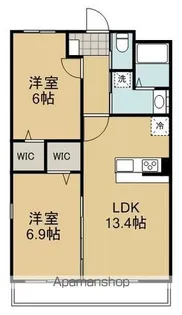 ヴェルクレスト静岡【103号室】の間取り