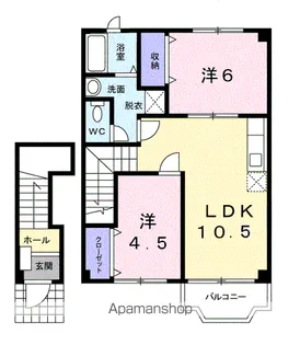 エスポワール古国府B【2階】の間取り