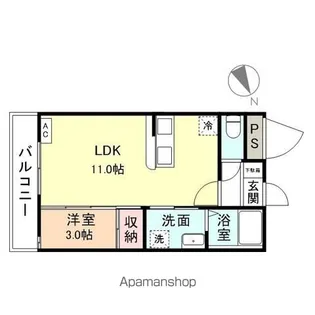 AQUE・粟島【1階】の間取り