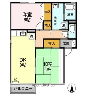 サンハイム A棟B棟【1階】の間取り