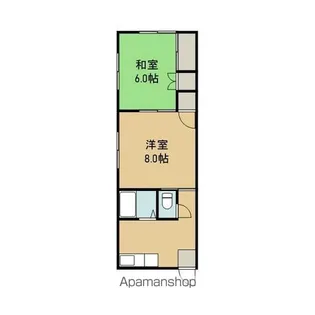 西仙北さつき荘【203号室】の間取り