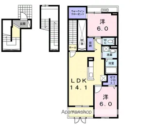 クレスト・ココ B【3階】の間取り