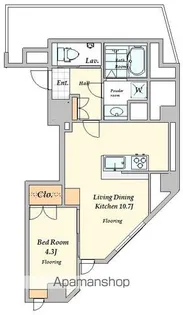 MALULANI千駄ヶ谷【6階】の間取り