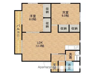 ティエドIIO C【1階】の間取り