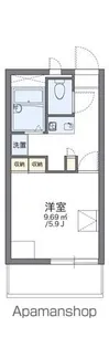レオパレス渚【402号室】の間取り