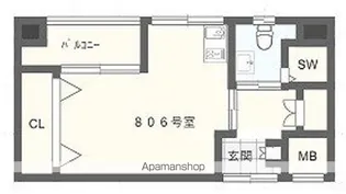 クオリティライフ壱番館【806号室】の間取り