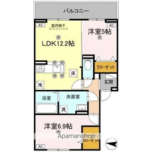 グラシア春日【1階】の間取り