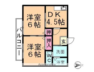 プレミール片山南B【203号室】の間取り