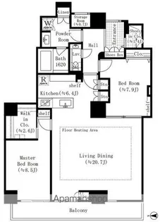 恵比寿ガーデンテラス弐番館【4階】の間取り