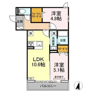 カサベルテ鹿骨【2階】の間取り