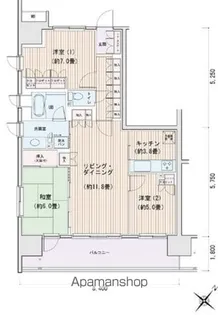 エスティメゾン豊洲レジデンスC【5階】の間取り