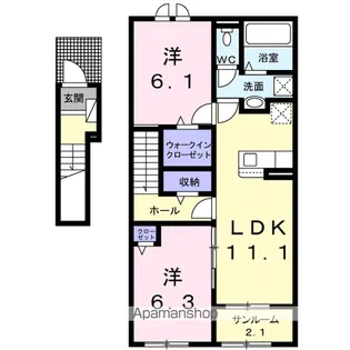 プリート フィオーレⅤ【2階】の間取り