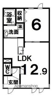 ウッドベリーB【1階】の間取り
