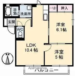 シャーメゾンマリンコート【2階】の間取り
